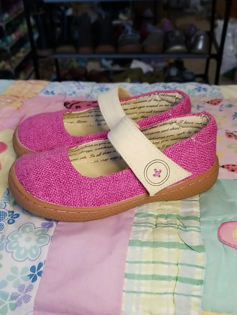 Livie & Luca Pink Mary Jane Shoes with Cream Strap Size 10 Carta II Pink Punch